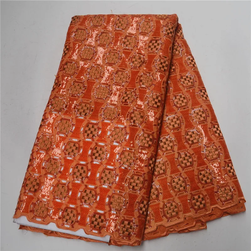 

High Quality Embroidered African Lace Fabric Latest Organza Lace Fabric With Glitter Sequins Nigerian Laces For Wedding PSA94-2