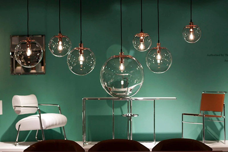 Современный простой стеклянный шар подвесной светильник светодиодный E27 скандинавский арт-деко подвесной светильник с 8 стилями для гостиной ресторана кухни бара