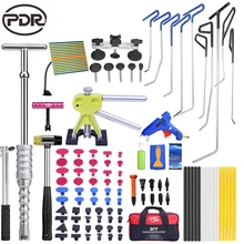 PDR Tools Hooks Push Rods Paintless Dent Removal Car Repair Tool Kit Door Dent Hail Removal Auto Tool Set Dent Puller Glue Tabs