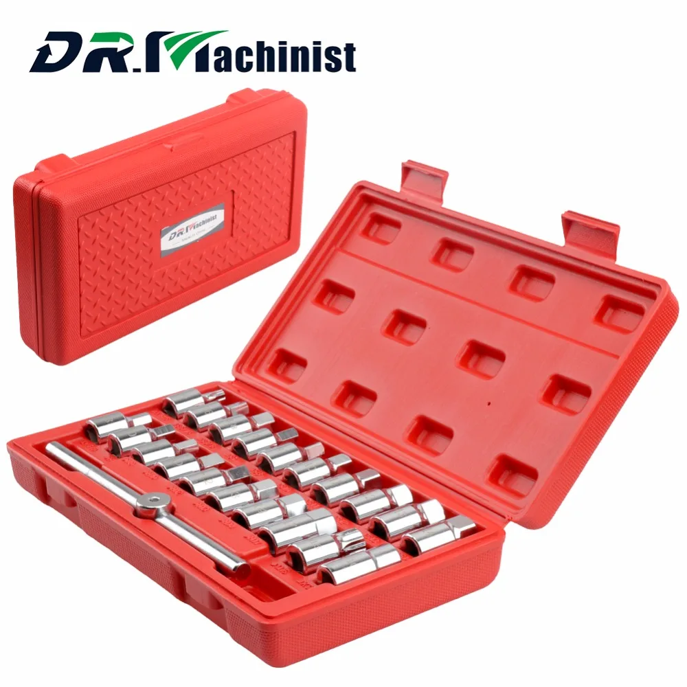 

DR.Machinist 21pcs Socket Spanner Wrench Set 1/4 Socket Set Car Repair Tool Direct Drive Ratchet Torque Wrench Combination Bit