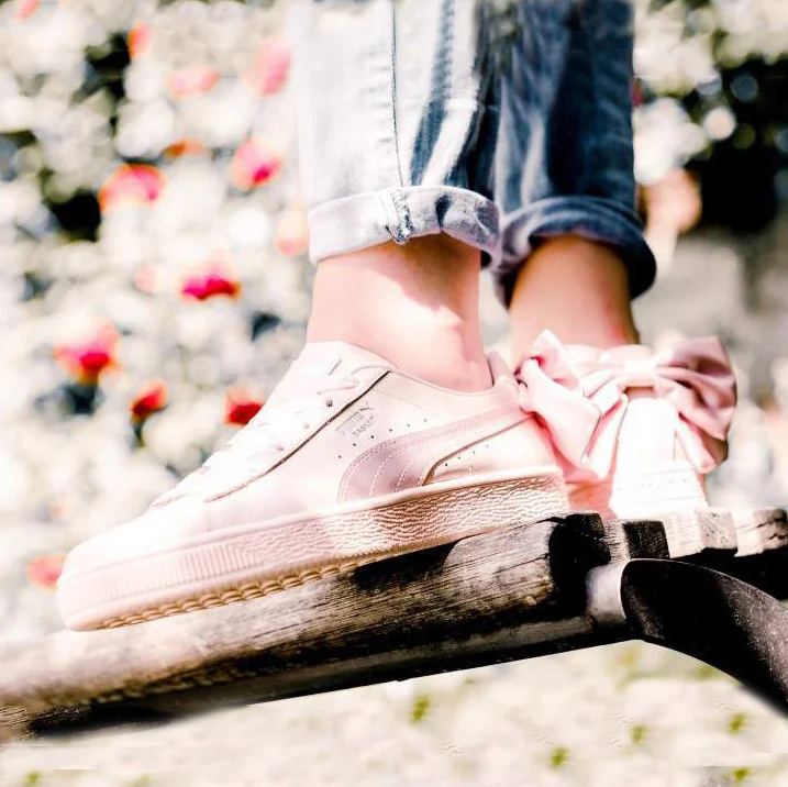 puma women's basket bow sneakers