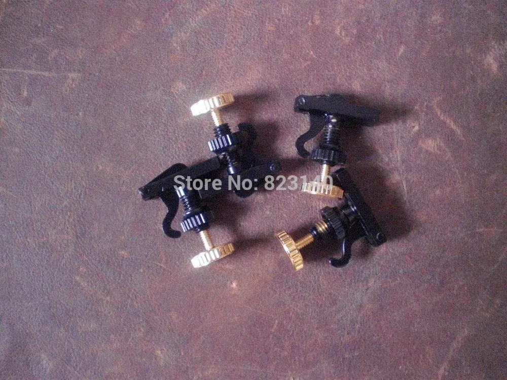 

4 PCs of (British) hill-style BLACK & GOLD Color violin fine tuners,adjuster