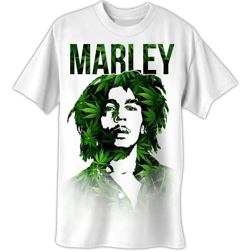 

Bob Marley Men's Silo Leaves T-shirt Large WhiteShort Sleeve Tops Tee