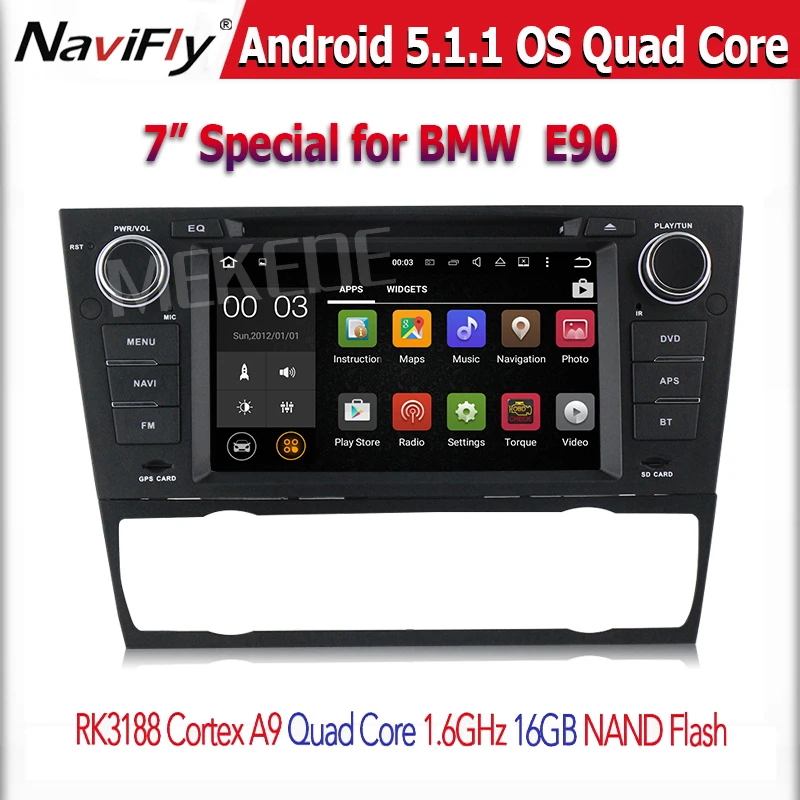 Android 5.1 Car DVD Player for BMW E90 E91 E92 E93 with Wifi GPS