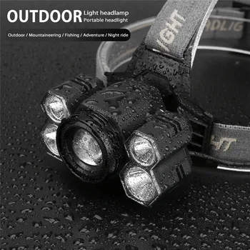 

XML T6 LED Headlamp Rechargeable Head Light Flashlight Torch Lamp HOT 5 Modes Led Headlight Button Switch Zaklamp 35FY21