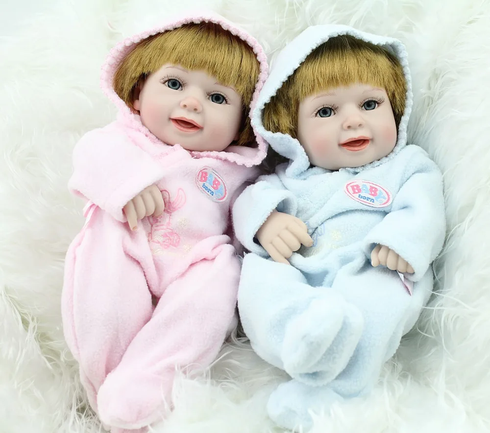NPKDOLL 10 дюймов миниатюрные куклы Новорожденные синие розовые для мальчиков и