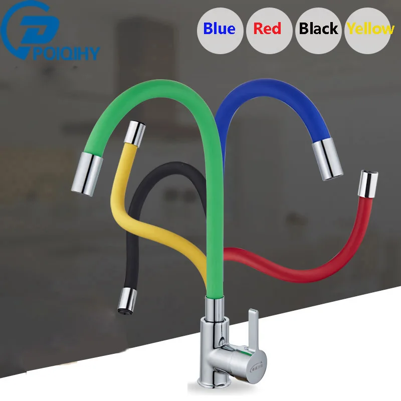 

New Arrival 5-Color Chrome Kitchen Sink Faucet Rotation Kitchen Tap Cold and Hot Water Mixer Tap Torneira Single Handle Faucets