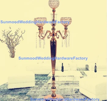 

gold flowers stand crystal candelabra for wedding centerpieces decoration