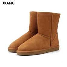 JXANG/высококачественные австралийские классические зимние сапоги из натуральной кожи на меху женские ботинки теплая зимняя обувь для женщин большие размеры