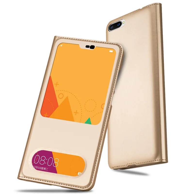 

Window View Leather Case For Huawei Honor 10 9 8 Lite V10 V9 Play Note 10 8 7A 7X 7C Flip Case For honor 8X Max Cover Shell etui