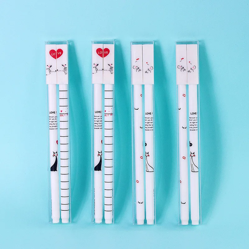 

2 pcs/pack Love Couple Good Friend Gel Pen Ink Pen Promotional Gift Stationery School & Office Supply