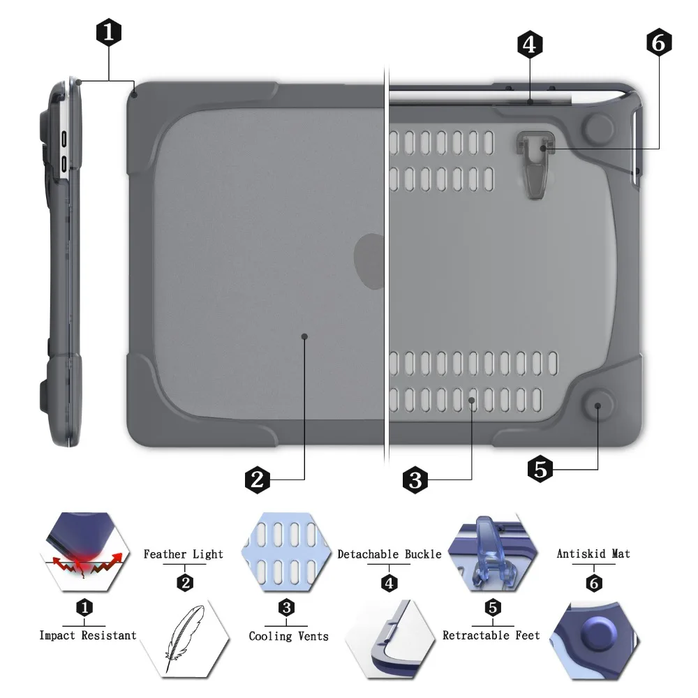 For macbook 12 case Shockproof Laptop case ,Foldable Stand Shell for macbook 12 case cover Air retina 11 13 A1706 A1707 A1708   1 (25)