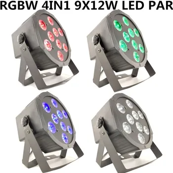 

4PCS/ 9X12W RGBW 4in1 led Par light dmx512 disco light/ledd wash light professional dj equipment