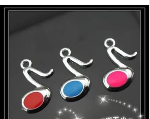5 шт.-10 шт. Мода Mix Цвет музыка символ кулон Талисманы DIY повесить для Neckalce браслет |