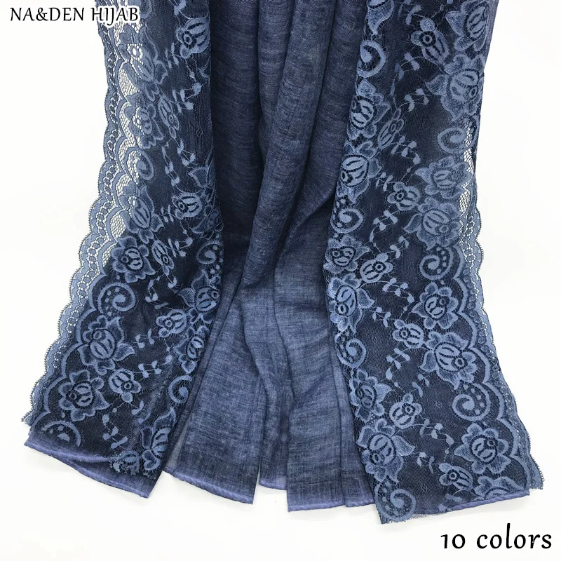 

NEW lace hijab scarf durty print design flower embroidery fashion women scarves shawls brand wrap soft islamic hijabs