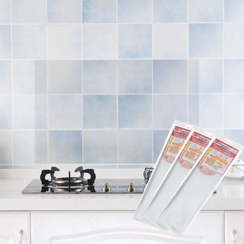 

Waterproof Self Adhesive Wall Oven Sticker Transparent Anti Oil Proof Tile Stickers Wall Protective Film For Kitchen Bathroom