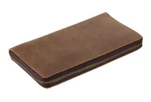 Russia style Male vintage clutch bags simple slim design Polished leather purse crazy horse leather men clutch bag #VP-J8050