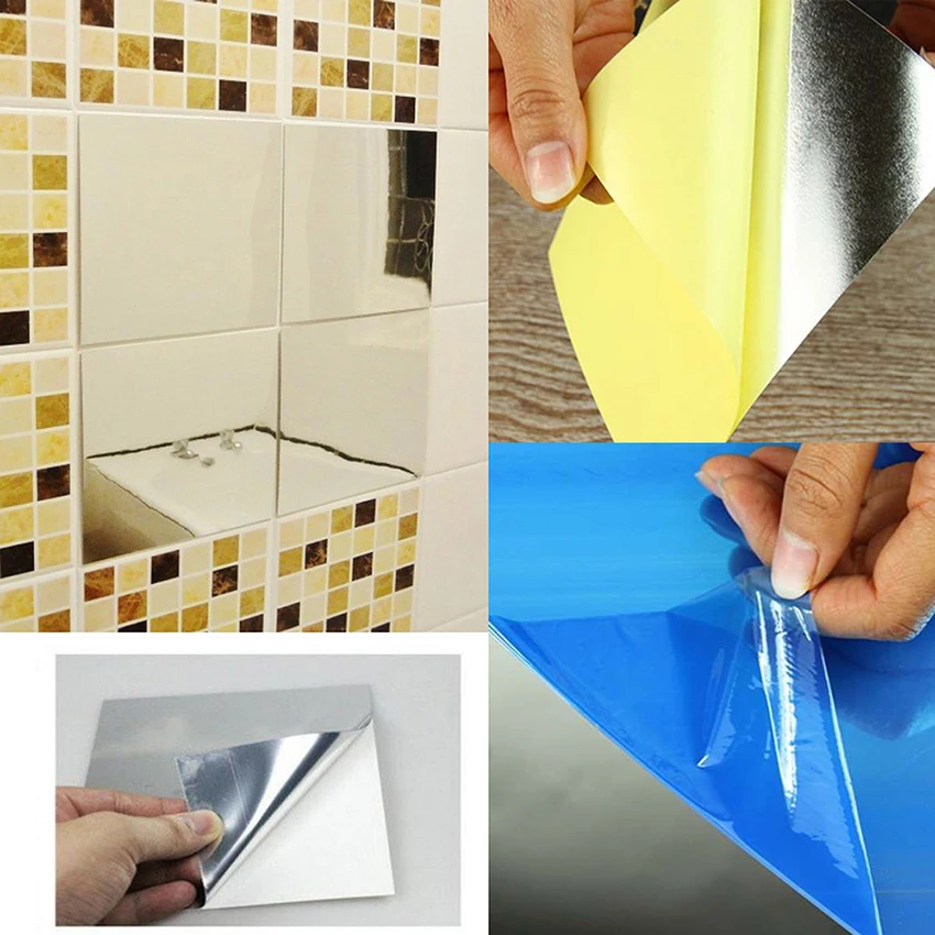 Высокое качество Мода квадраты зеркало водонепроницаемый самоклеющиеся зеркала поверхность ТВ фон кухня ванная комната украшения
