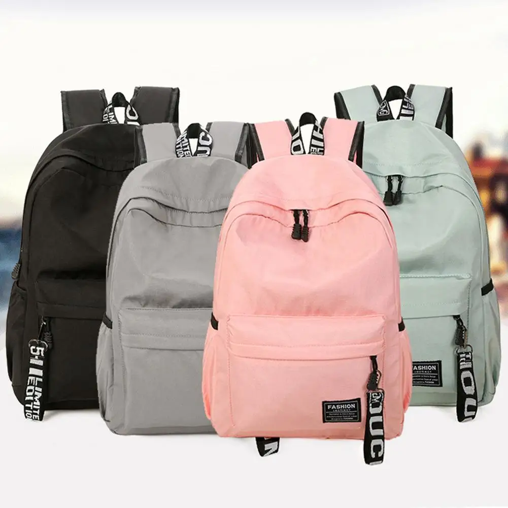 

Casual Women Solid Color Waterproof Large Capacity Backpack Shoulder Travel Bag