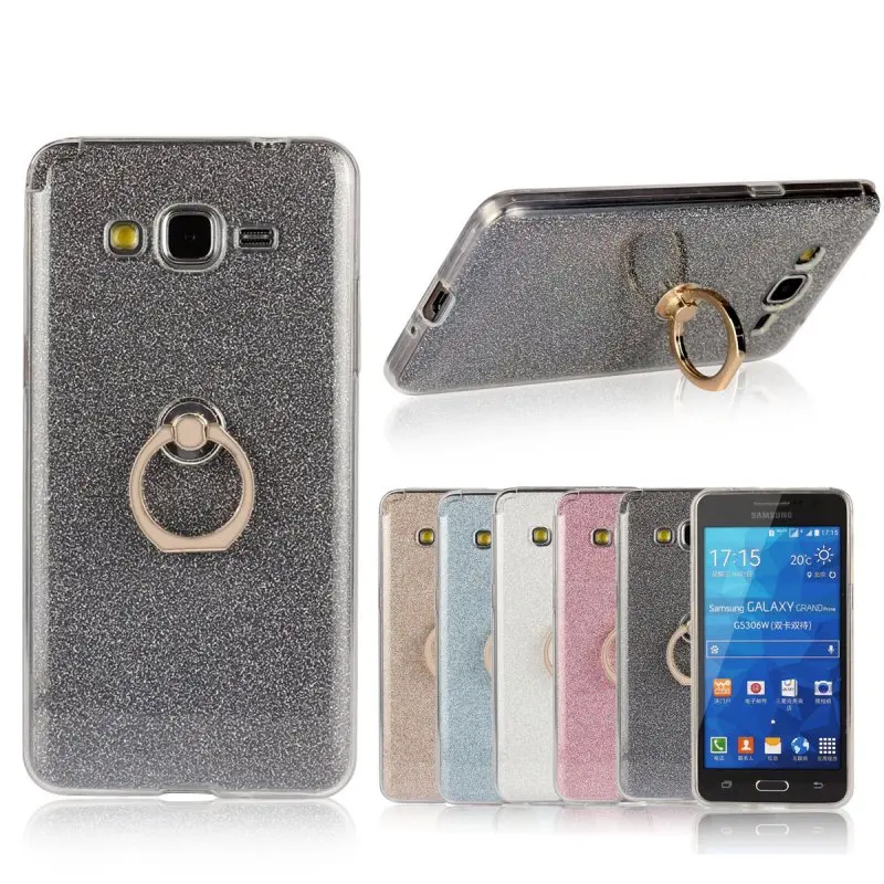 

Luxury Ring Holder Case for Samsung Galaxy Grand Neo Plus Core Prime 2 Back Cover Glitter Rubber Capa Hoesjes Etui Capinha Coque