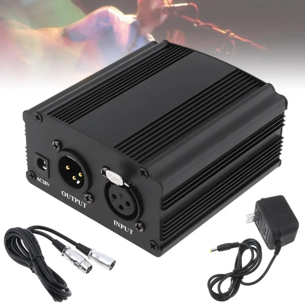 48В USB 1 канальный фантомный источник питания с одним XLR аудио кабелем для