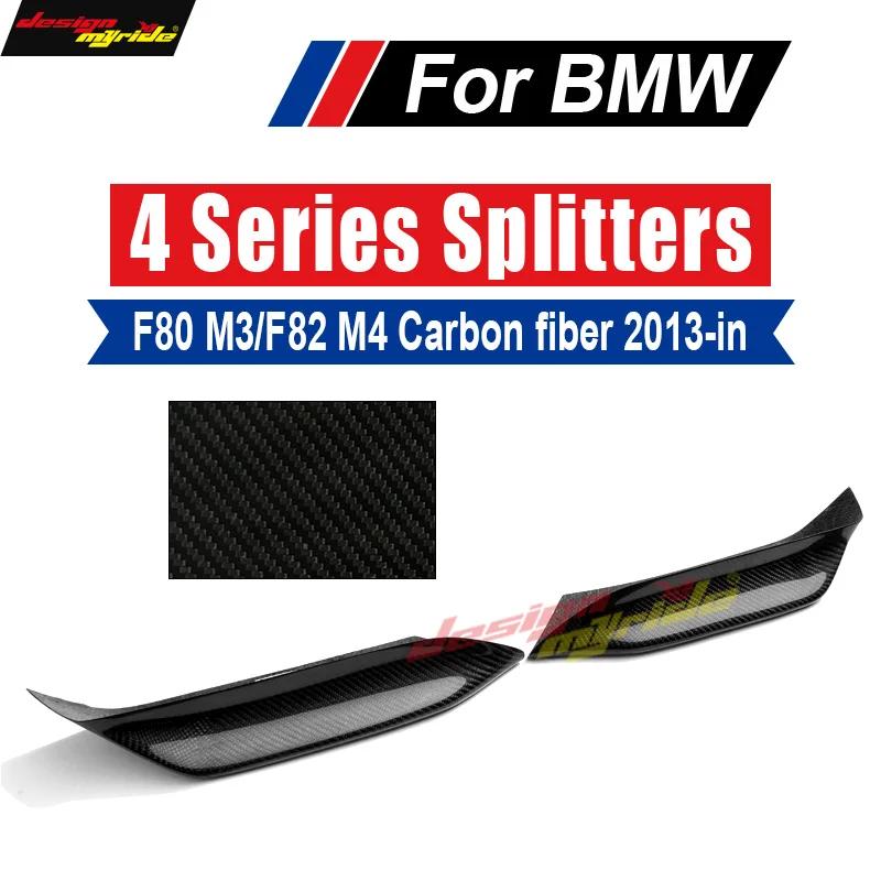 

M3 F80 Corner Splitter Up M-performance Style Front spoiler Carbon Fiber and wrap angle For BMW F80 M3 F82 M4 F83 2013-18 2pcs