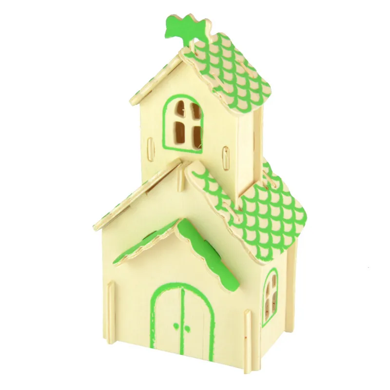 Starz 3D Wooden Cute Hut House Puzzles Toys Static Model Wood Craft