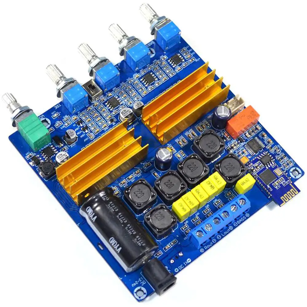 TPA3116 2.1 100W+2*50W Bluetooth 5.0 Class D Digital HIFI Power Amplifier Finished Board YJ