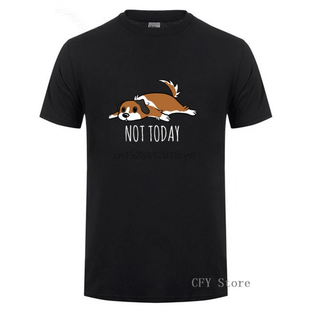 

Tee Shirt Men 2019 New Tee Shirts Printing Fashion Print T-Shirt Plus Size Saint Bernard Not Today Shirts For Men