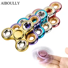 Hot Tri-Spinner Fidget Toy Metal Stress EDC Anti Stress Finger Hand Spinner for Child Adult Multicolor Toys Gift Autism Spiner