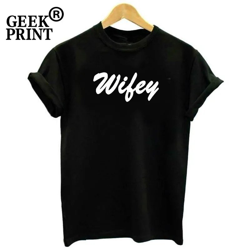 Женские топы с принтом Wifey футболка для жены мужа подходящие к мужу футболки