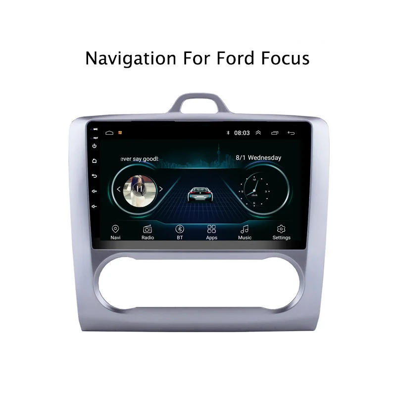 Cheap Ectwodvd 9" Android 8.1 Car DVD Player GPS Navigation For Ford Focus 2006 2007 2008 2009 2010 2011 2012-2014 AT Car Radio Stereo 0