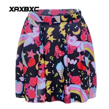 Новинка 1013 летняя сексуальная девушка мультфильм Луна Радуга Единорог напечатанный веселый отряд пачка короткая юбка женская мини плиссированная юбка размера плюс