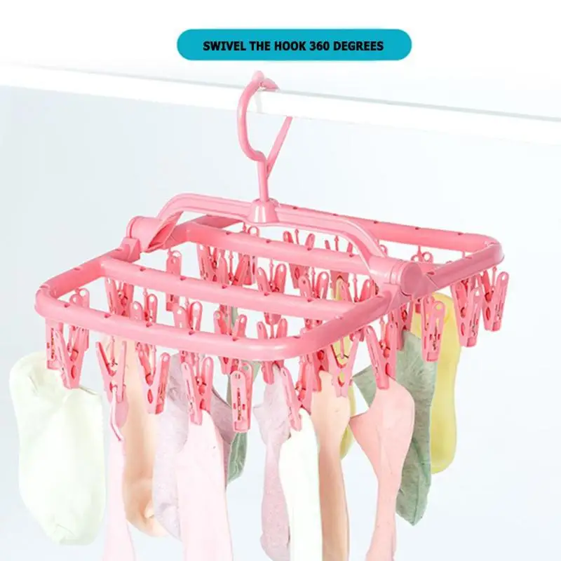 32 зажима портативный носки вешалка для одежды складной держатель для сушки хранения Одежда Органайзер