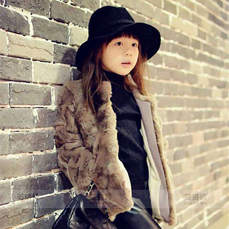 

JKP 2018 New Winter Luxury Rex rabbit fur children fur coats boy and girl cotton fashion children's clothing fur Jackets CT-19