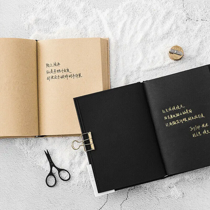 

Creative Black Yellow Inner Page Round Spine Student Notebook A5 Hand Book