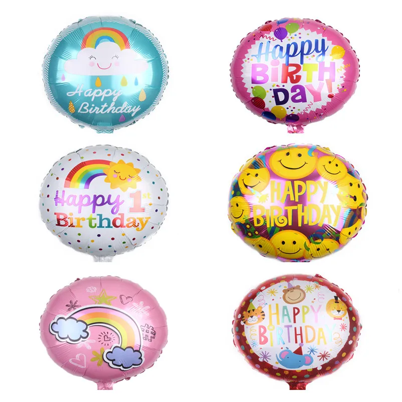 

HDBFH New 18-inch Round Happy Birthday Balloons Birthday Party Decoration Toy Balloons wholesale