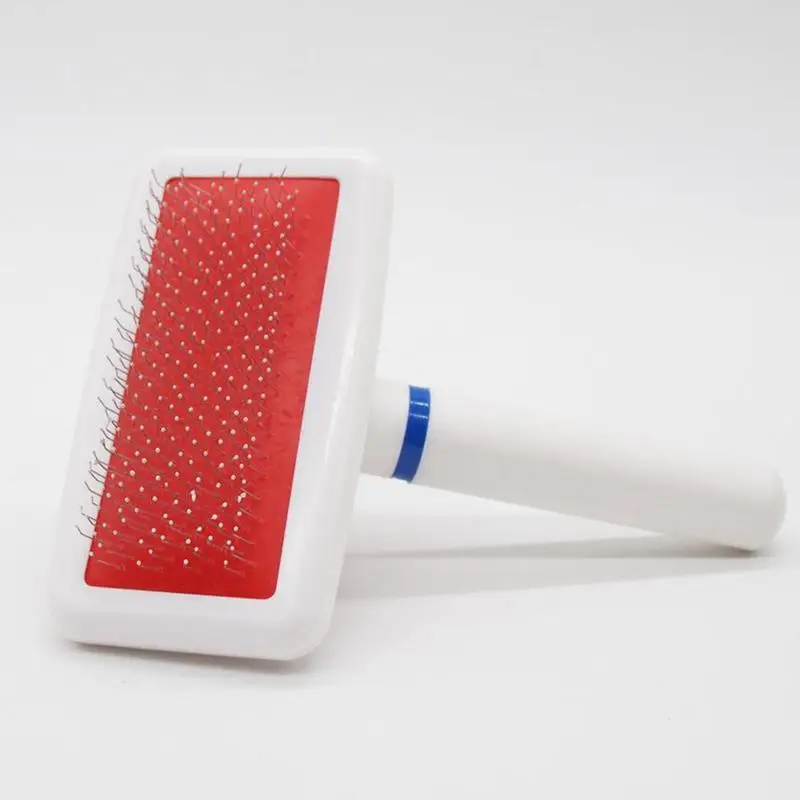 

Misterolina Pet Deshedding Brush Comb Plastic Handle Brush Stainless Steel Pin Comb Animals Hair Removal Grooming Accessories
