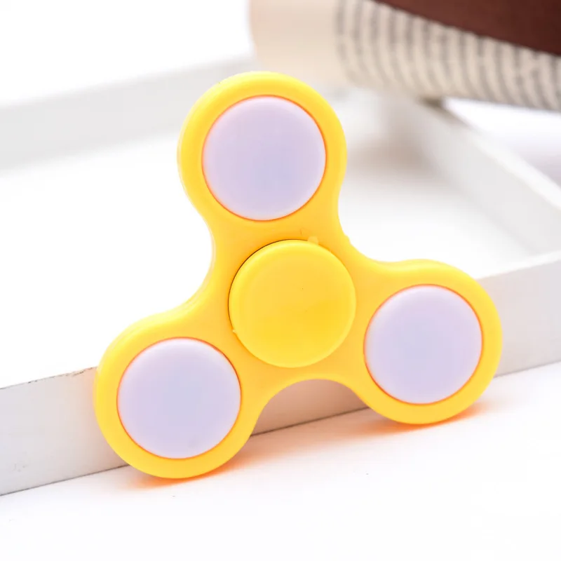 Ручной Спиннер fidget spinner красочные светодио дный светодиодные фонари блики трилистник гироскопа Гироскопический на кончик пальца декомпрессии