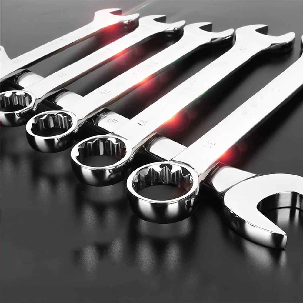

HGhomeart 18-24mm Combination Wrench Key Set High Carbon Steel Combination Spanner Chrome Plated for Auto Repairing Tools