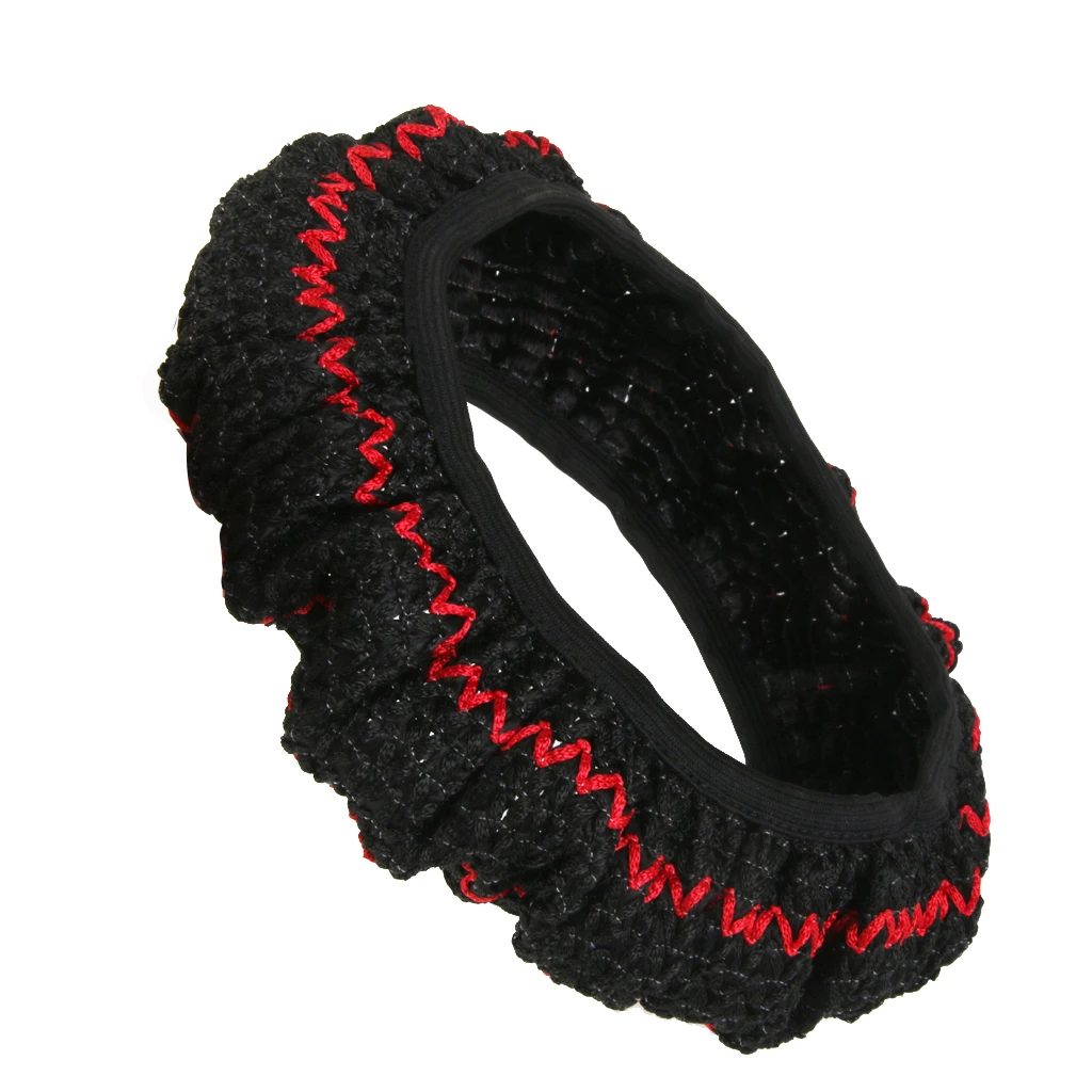 High Quality Comfortable Non-slip Ice Silk Car Steering Wheel Cover Vehicle Grips Skin Glove For 38cm Steering wheel Black 