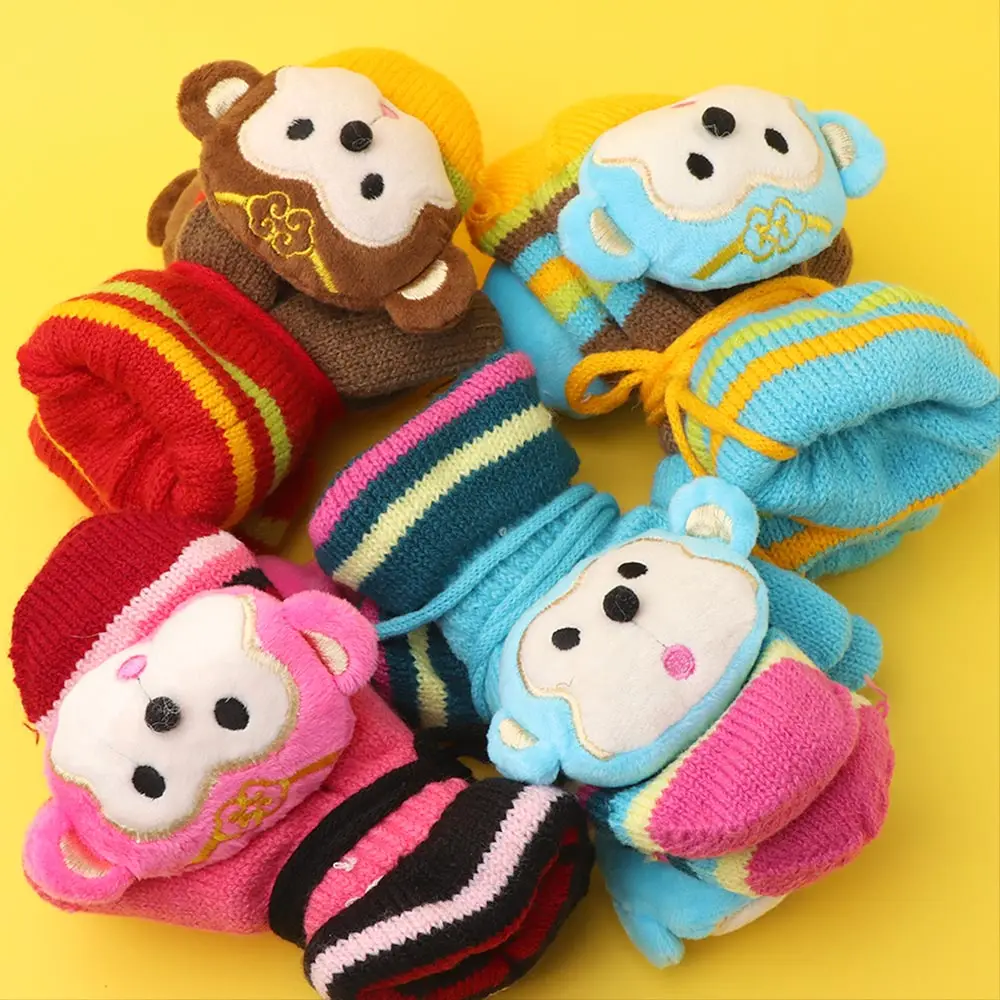 Новинка года; 1 предмет; Красивая осенне-зимняя детская перчатка; теплые детские мягкие митенки в форме животных для мальчиков и девочек - Color: random
