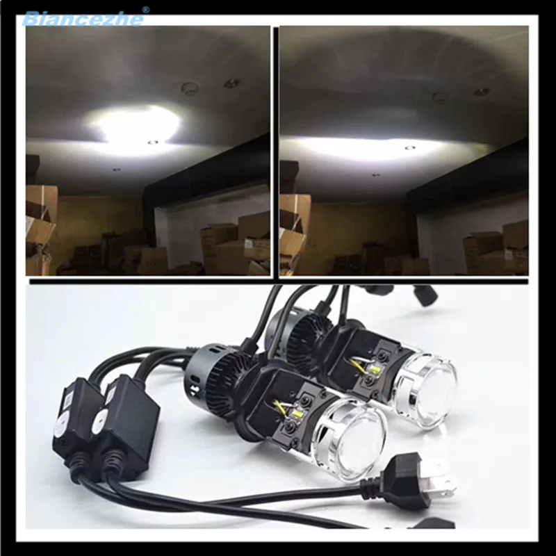 

2pcs H4 LED Conversion Kit Bulb Light H4 LENS projector Lamp Hi/Lo Beam 6000k LED
