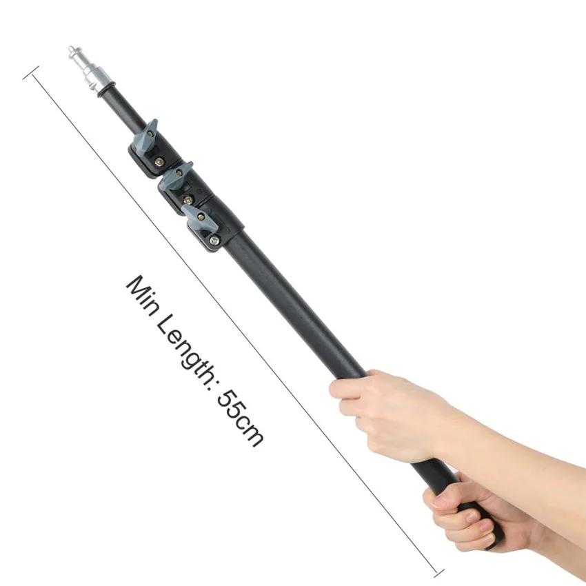 Photo Collapsible 180cm Light Stand 70.86in Metal Portable Foldable Tripod 4 section Boom Arm for Studio Flash Light Load 3KG