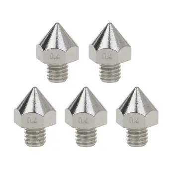 

5pcs 3D Printer Nickel Plated Nozzle M6 Plate With Nickel 0.4/1.75mm Extruder Nozzle Print Head For Mk7 Makerbot
