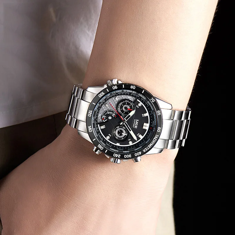 LIGE, модные спортивные мужские часы с хронографом, Топ бренд, Роскошные Кварцевые часы Reloj Hombre, мужские часы