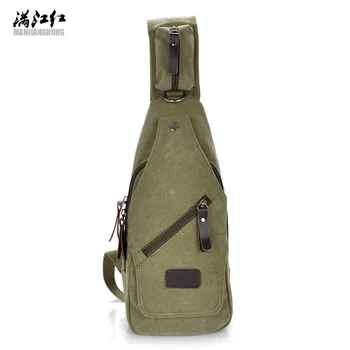

Korean version leisure men's chest sports canvas bag manufacturer direct sales men's multi-functional outdoor slanting Backpack