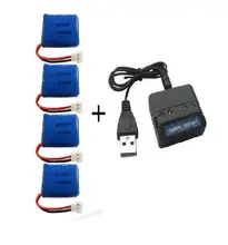 4 in 1 syma x11 x13 2.4G 4ch RC Quadcopter RC drone parts 3.7v 200mah lipo battery*4+ charger case *1
