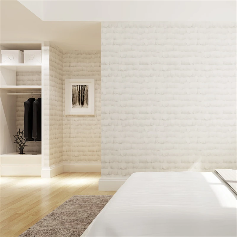 

Beibehang Simple modern style feathers wallpaper living room bedside background wallpaper non - woven wallpaper for walls 3 d