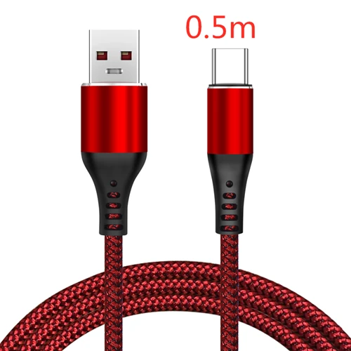 Быстрое зарядное устройство SUNPHG 5A для huawei Supercharge samsung Oneplus Xiaomi Quick Charge usb type C кабель для зарядки QC3.0 мобильного телефона - Тип штекера: 0.5m red cable